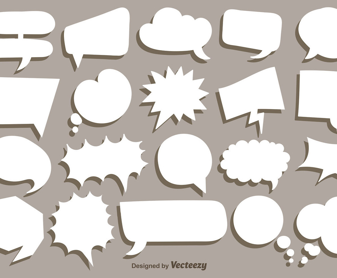 Vector Collection Of White Speech Bubbles