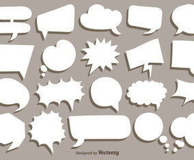 Vector Collection Of White Speech Bubbles