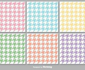 Vector Colorful Houndstooth Seamless Patterns Set