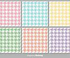 Vector Colorful Houndstooth Seamless Patterns Set