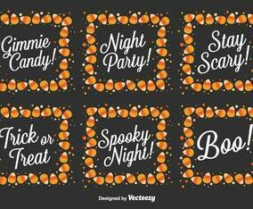 Vector Set Of Halloween Messages