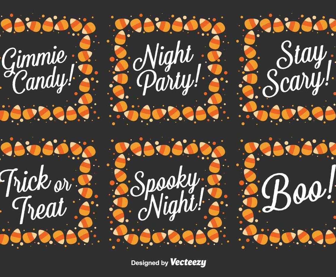 Vector Set Of Halloween Messages