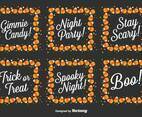 Vector Set Of Halloween Messages
