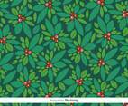 Vector Christmas Pattern Of Holly Berry