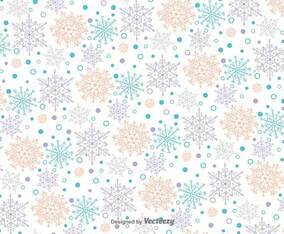 Snowflakes Doodles Vector Pattern