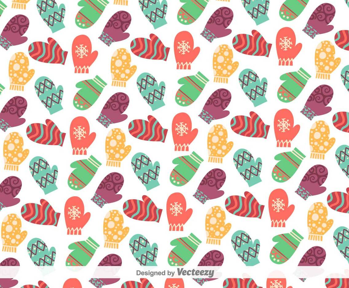 Christmas Gloves Vector Background