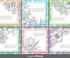 Retro Floral Vector Text Frames