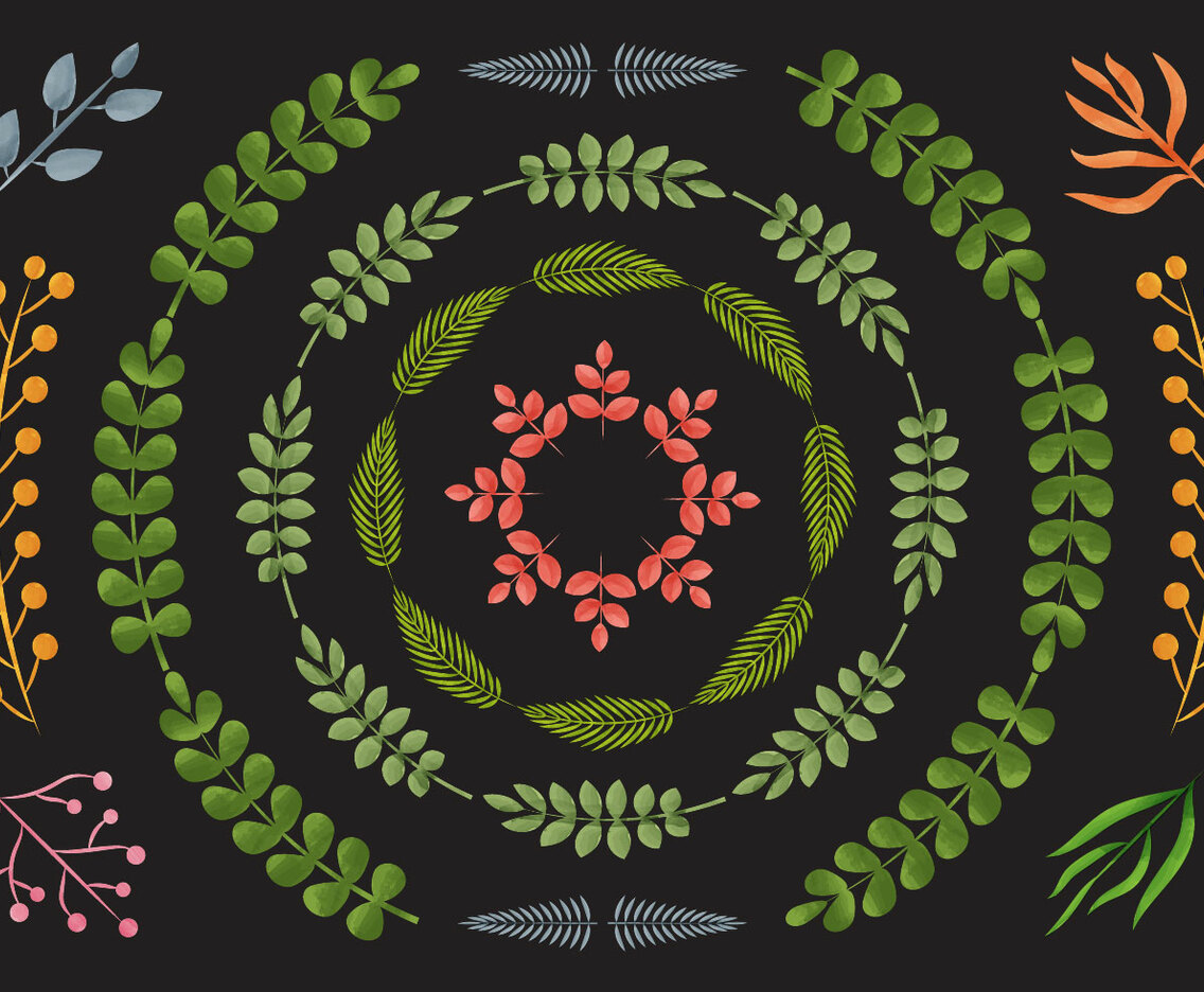 Liana Border Watercolor Vectors