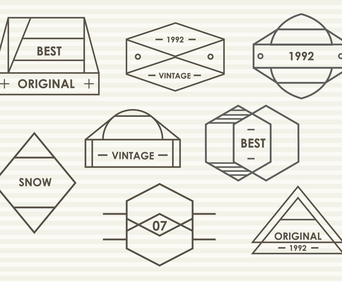 Set Of Modern Trendy Blason Vector