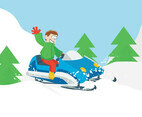 Riding Snowmobile