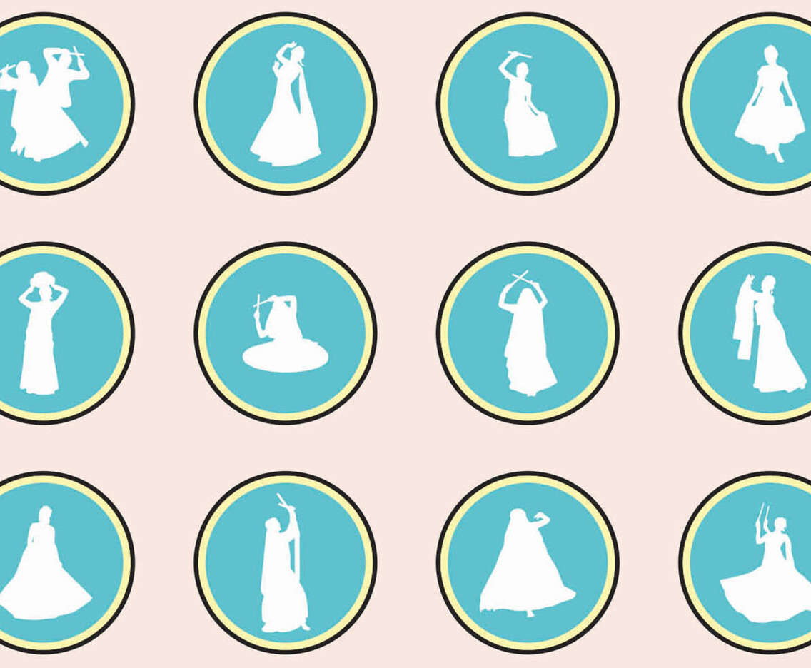 Silhouette Of Garba Vectors