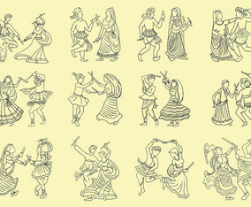 Hand Drawn Garba Icon