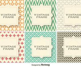Vector Set Of Vintage Retro Patterns With Geometrical Shapes