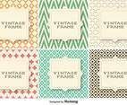 Vector Set Of Vintage Retro Patterns With Geometrical Shapes
