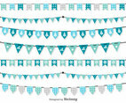 Christmas Blue Vector Pennants