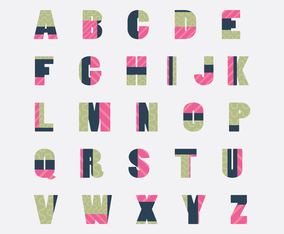 Trendy Patchwork Letras Vector Pack