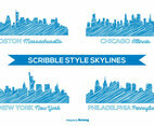 Scribble Style Skyline Set