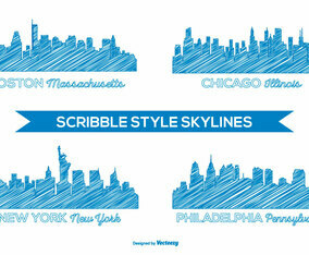 Scribble Style Skyline Set