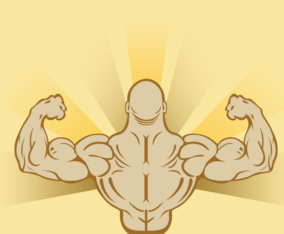 Flexing Man Background Vector