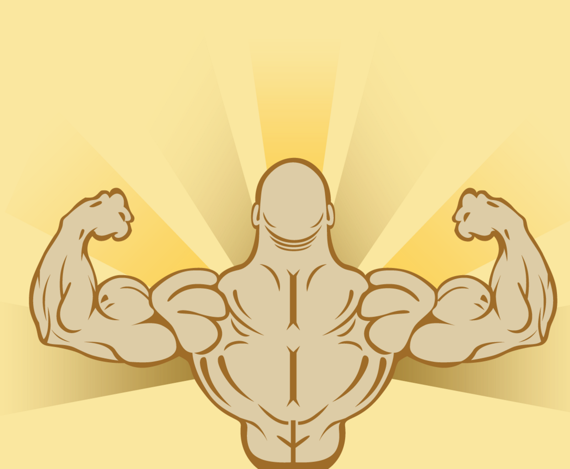 Flexing Man Background Vector
