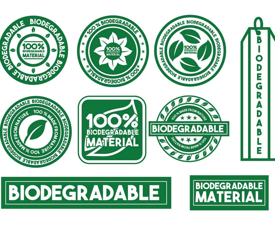 Biodegradable vector stamp set