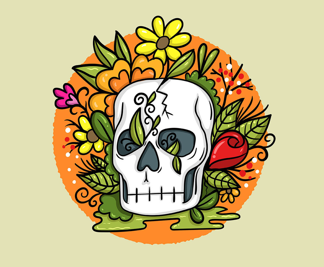Skull flowers