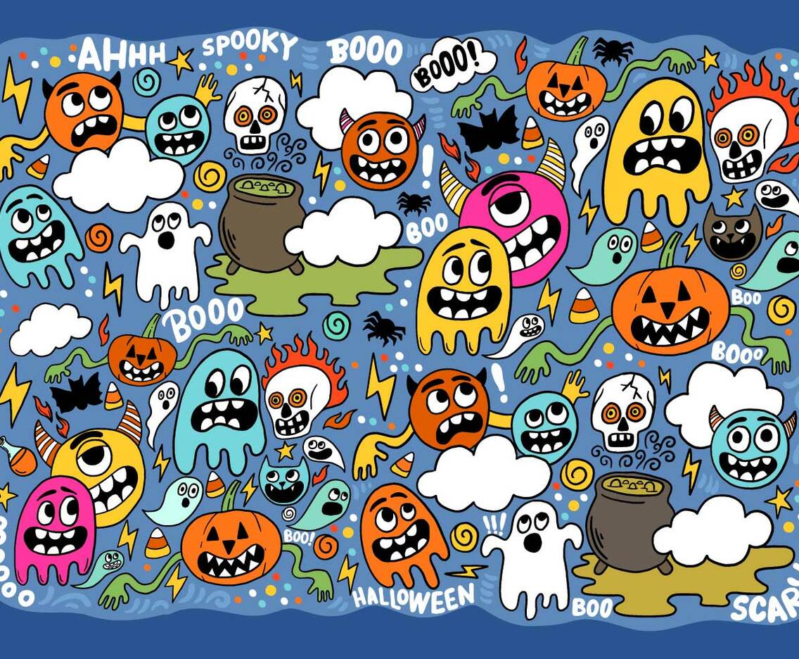 Halloween Ghosts  Goblins Vector