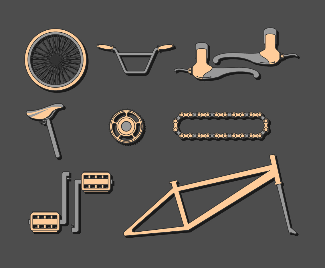 Bicycle Components Free Vector