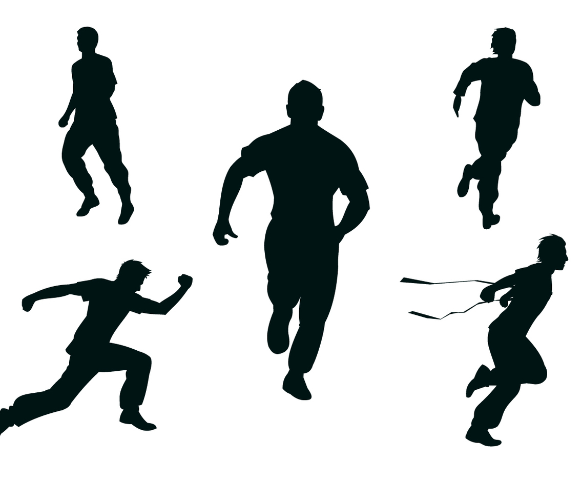 Free Runner Siluetas Vector