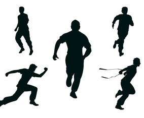 Free Runner Siluetas Vector