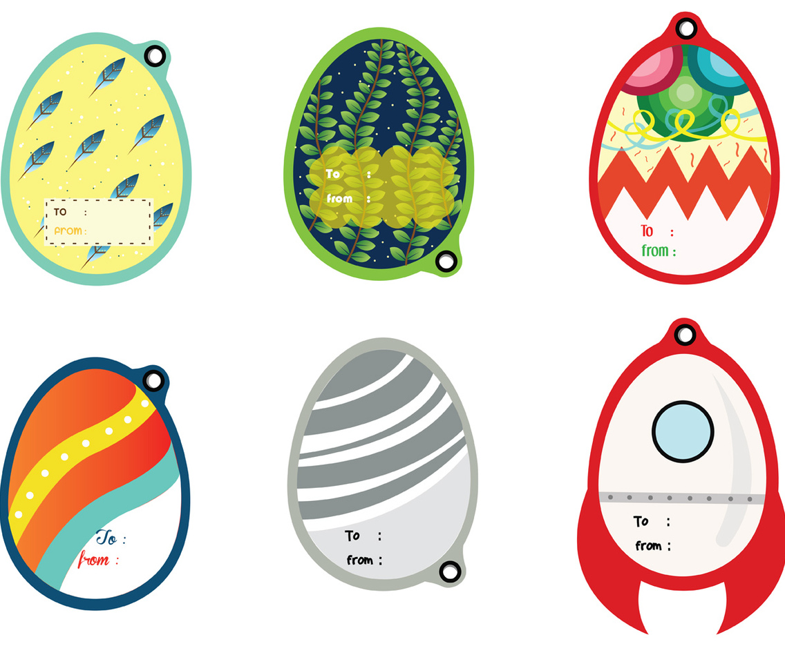 Easter Gift Tag Vector Pack