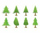 Free Cartoon Christmas Tree Vector Set