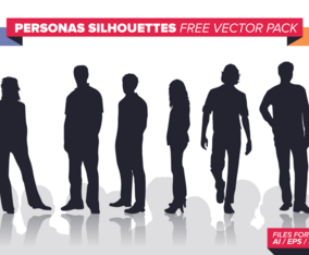 Personas Silhouettes Free Vector Pack
