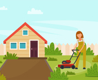 A Girl With Lawn Mower