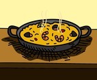 Paella With Seafood On Pan