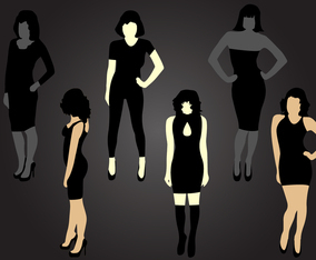 Six Mujer Silhouette
