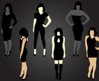 Six Mujer Silhouette