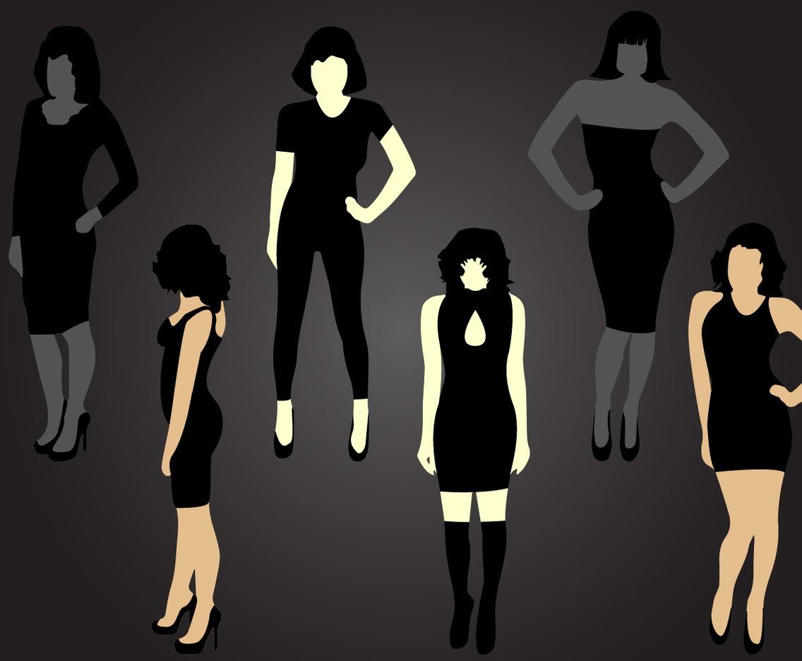 Six Mujer Silhouette