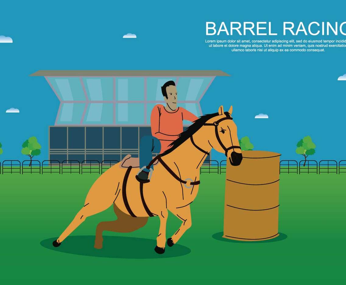 Free Barrel Racing Illustration