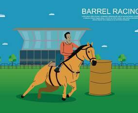 Free Barrel Racing Illustration