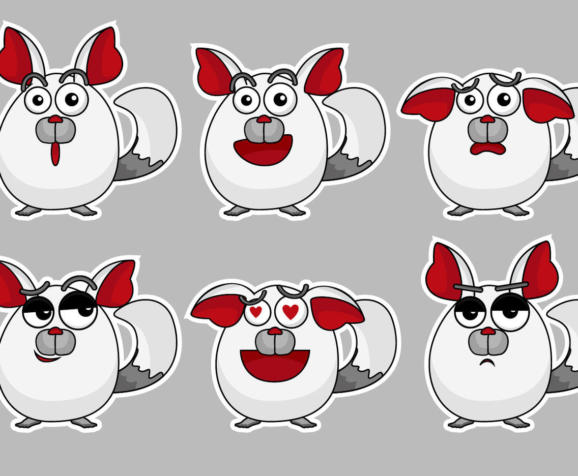 Chinchilla Emoticon Set