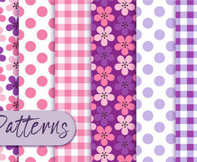 Purple Retro Pattern Set