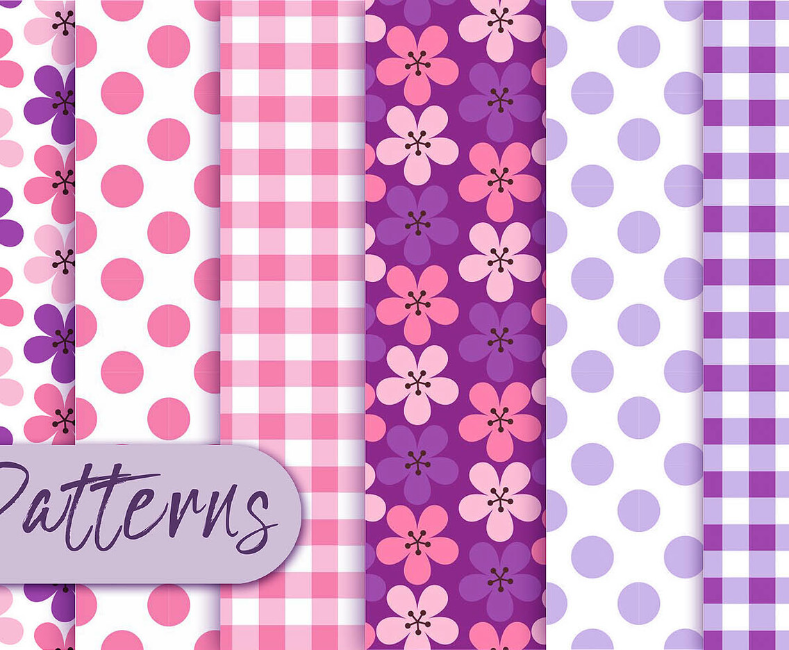 Purple Retro Pattern Set