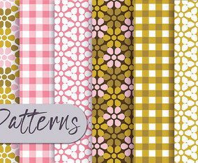 Olive Pink Decorative Pattern Set