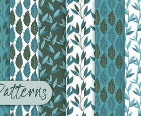 Blue Floral Pattern Set