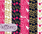 Colorful Roses Pattern Set