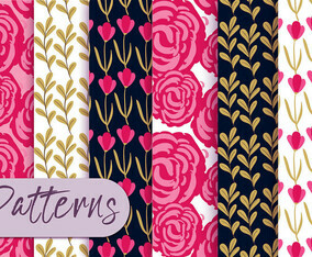 Colorful Roses Pattern Set