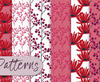 Red Floral Pattern Set
