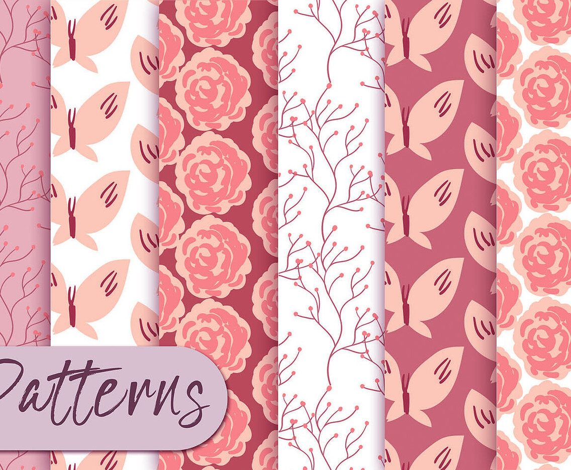 Soft Pink Roses Pattern set