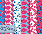 Red And Blur Floral Pattern Set